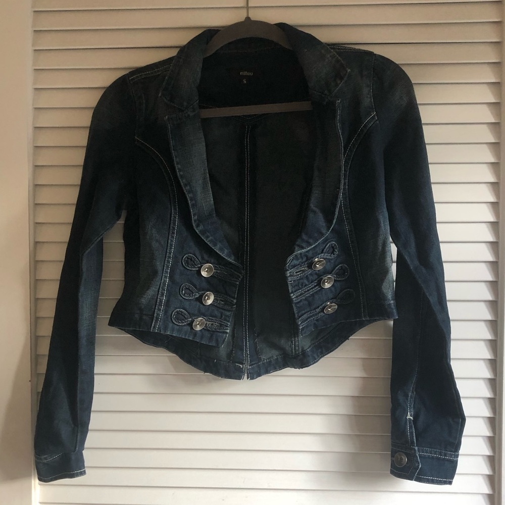 LF Millau Denim Cropped Blazer